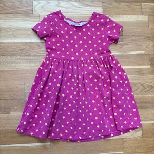 Hanna Andersson pink yellow star skater dress short sleeve 6 7